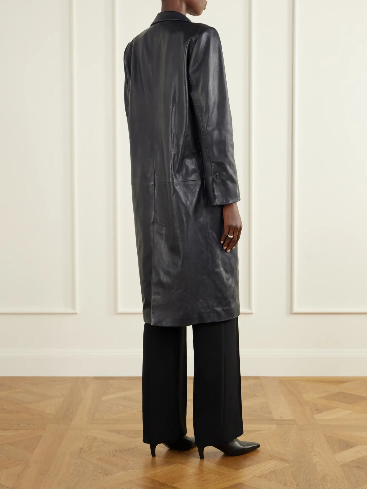 Nour Hammour Isaline Leather Coat