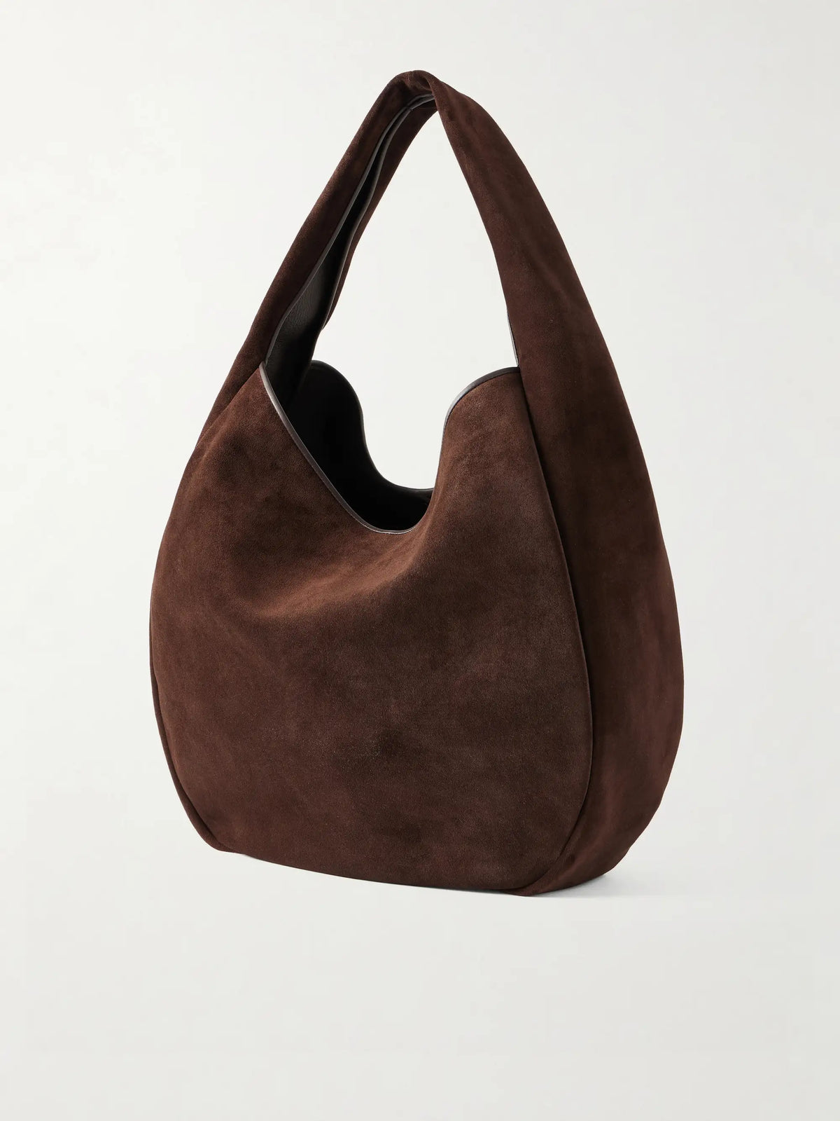 Logo-debossed Leather-trimmed Suede Tote