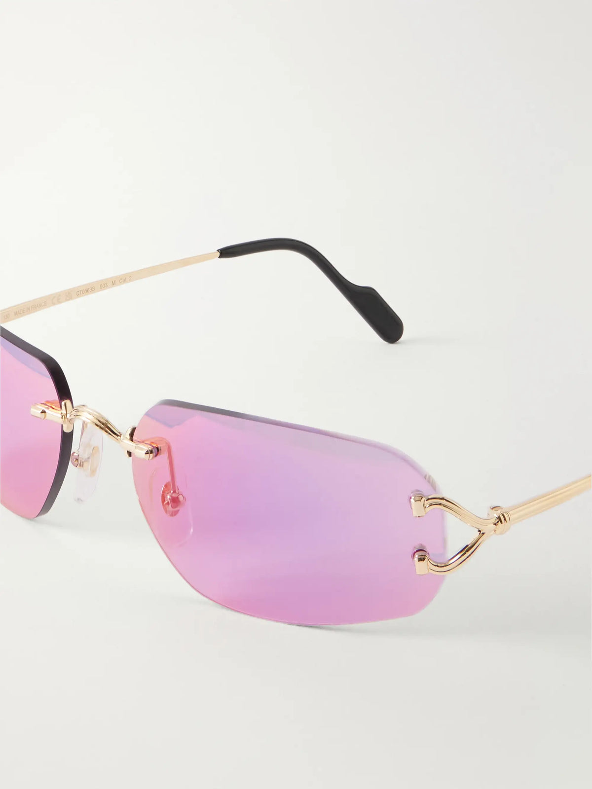 Eyewear Motifs De Cartier Round-frame Recycled-acetate Gold-tone Sunglasses