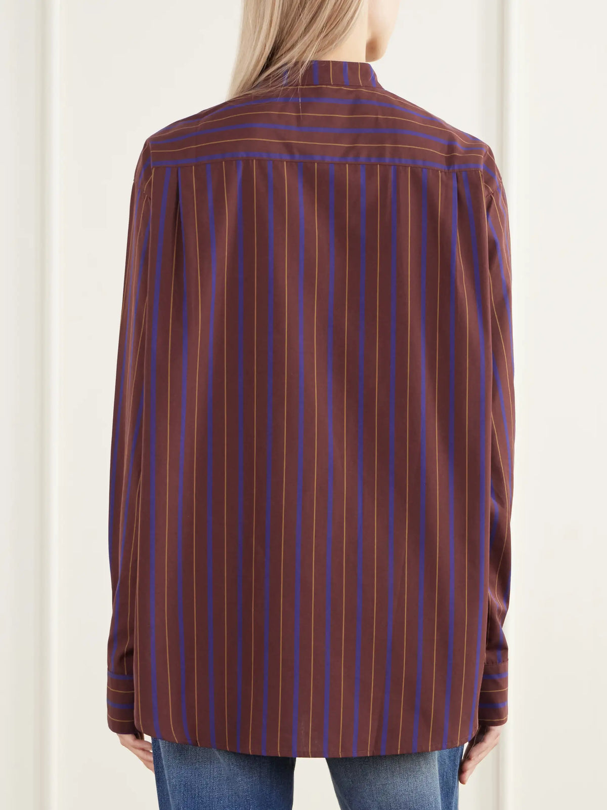 Jamie Haller The Editor Striped Cotton And Silk-blend Poplin Shirt