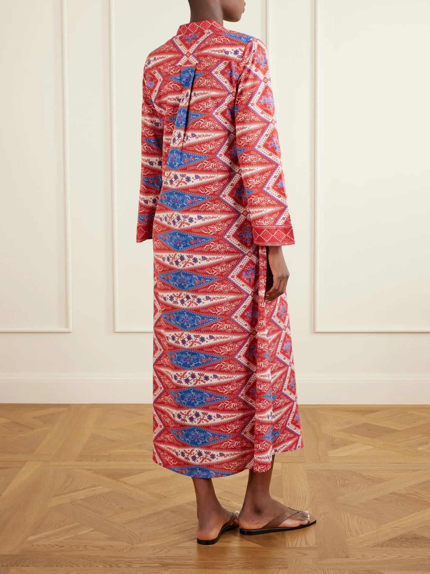 Jenna Printed Cotton-voile Coverup
