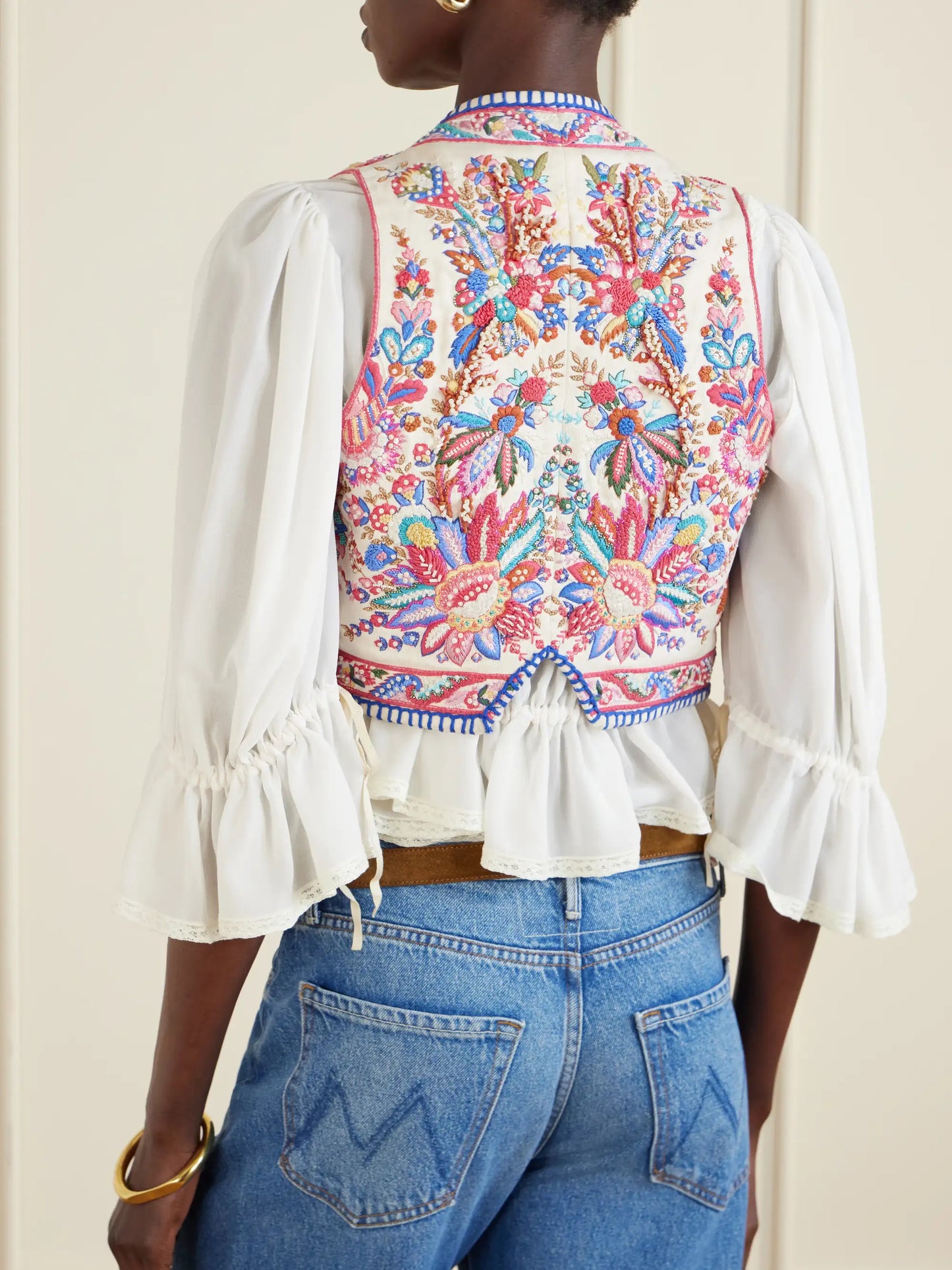 Embroidered Cotton Vest