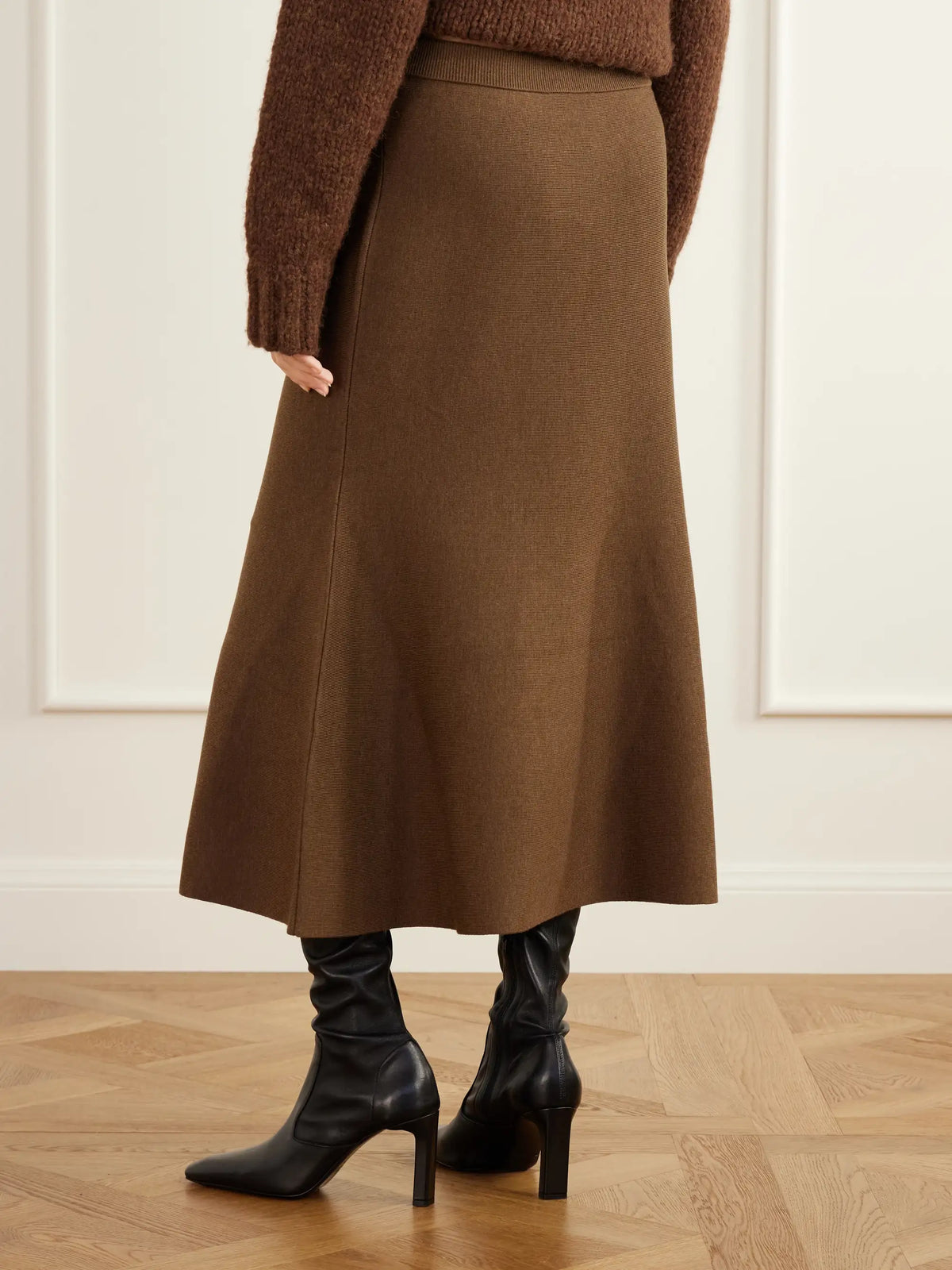 SIMKHAI Wool Midi Skirt