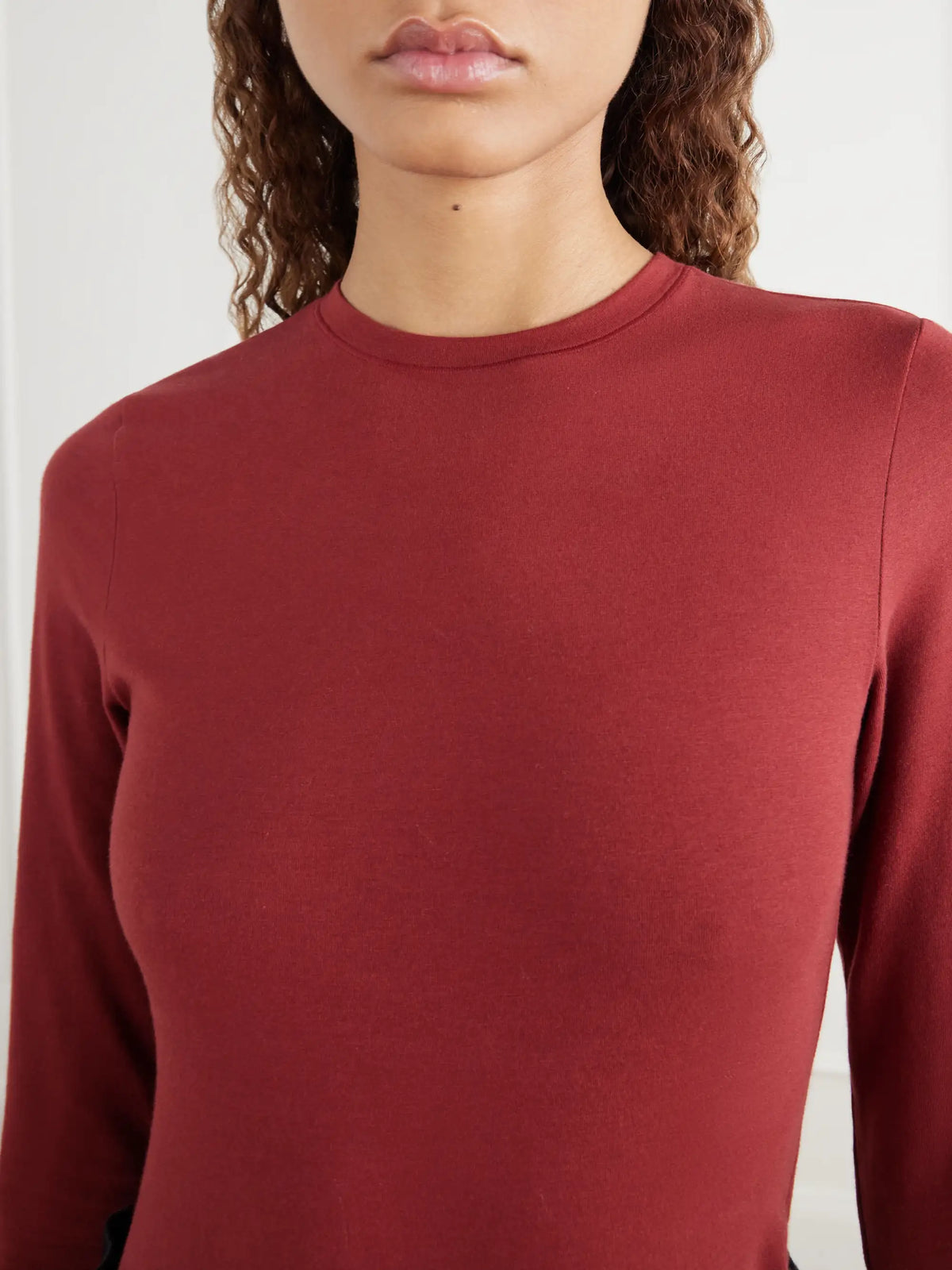 SKIMS Stretch-cotton Jersey Top - Merlot