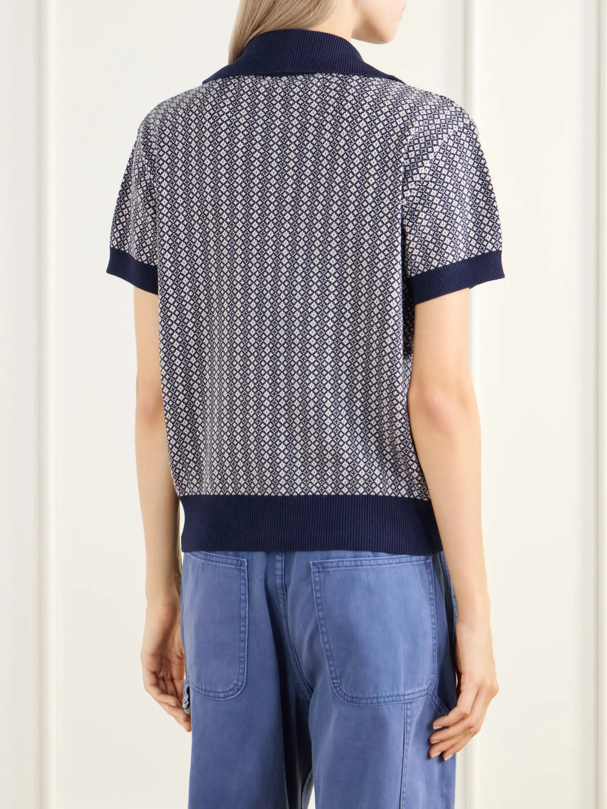 ALIX OF BOHEMIA Lessi Jacquard-knit Cotton Polo Shirt