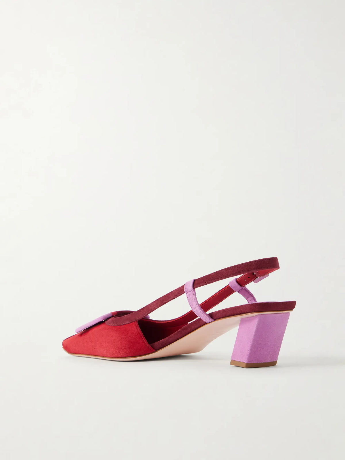 Belle Vivier 45 Color-block Suede Slingback Pumps