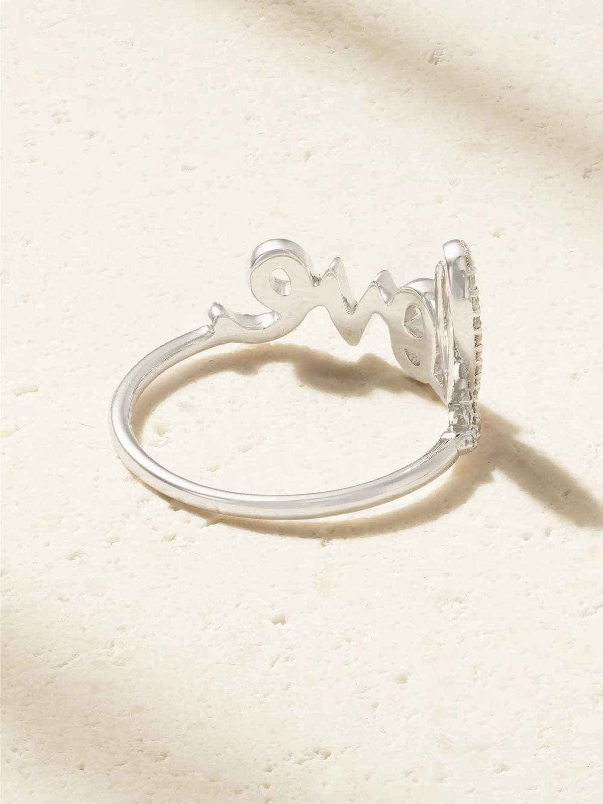 Love Script 14-karat White Gold Diamond Ring