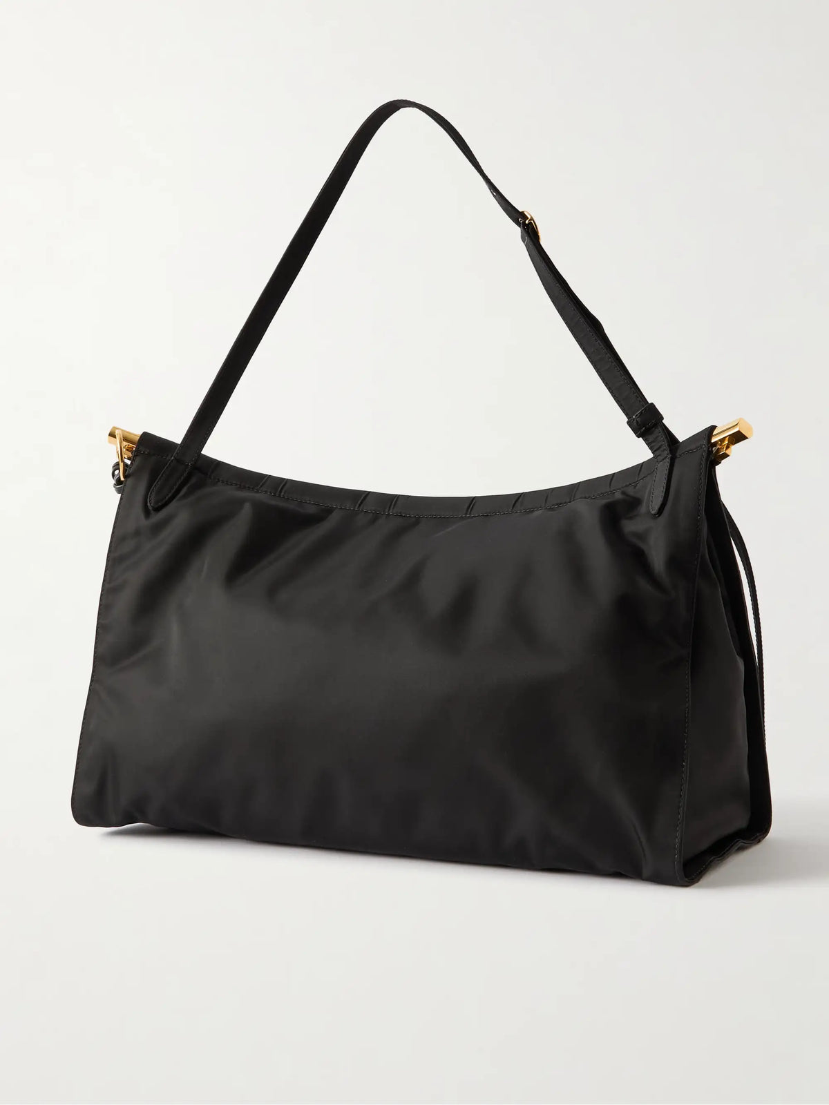 Click E/w Large Leather-trimmed Shell Shoulder Bag