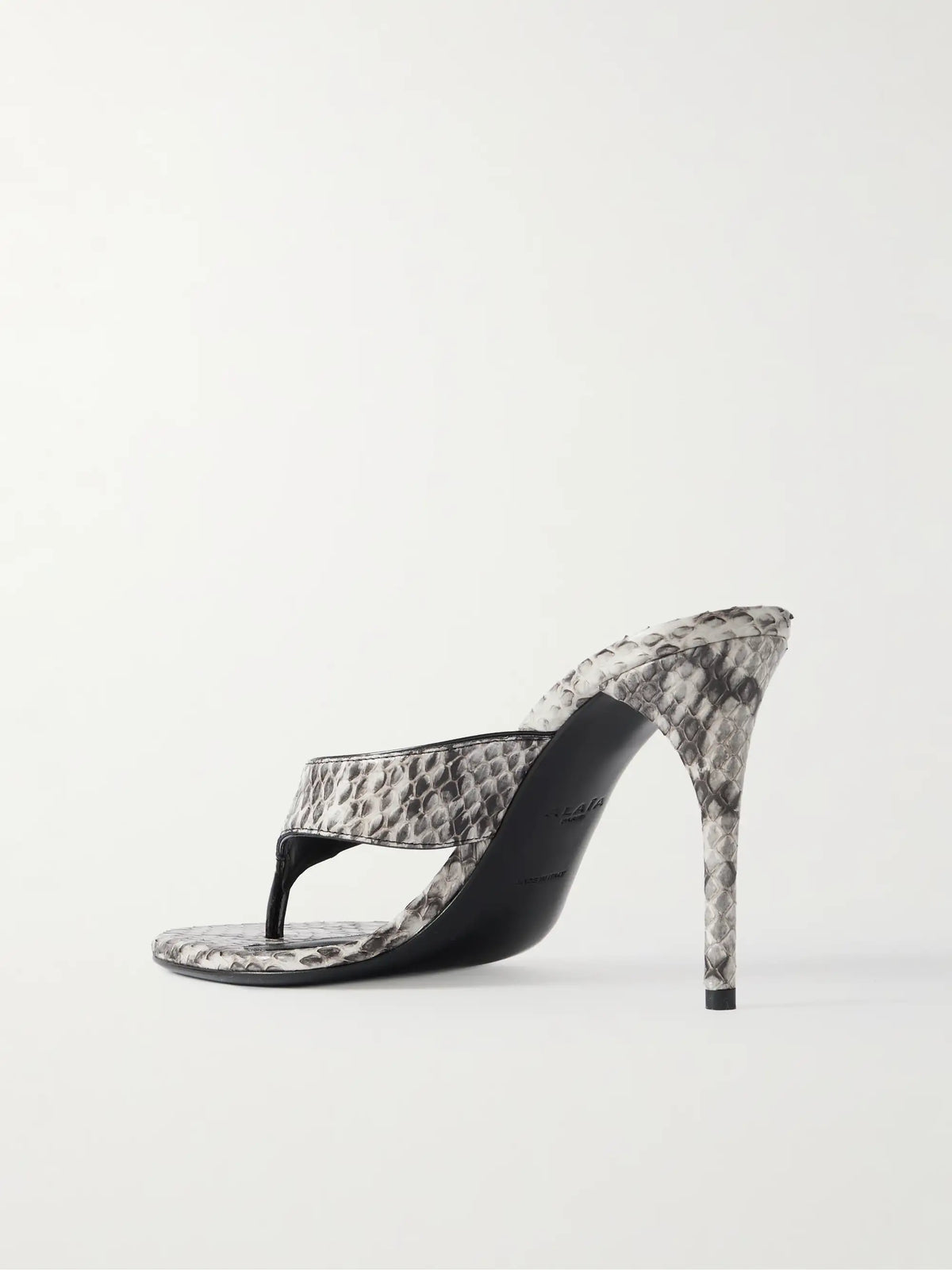 Tong 90 Patent Leather-trimmed Elaphe Sandals