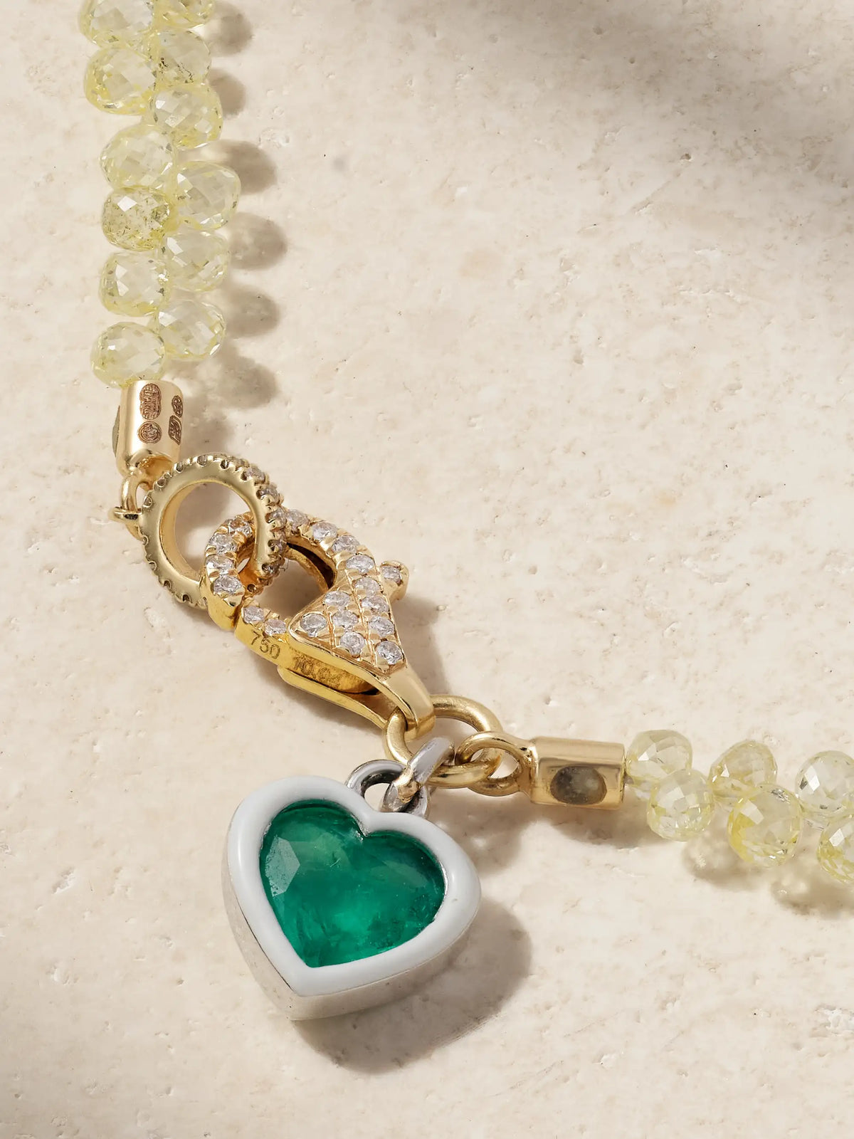 18-karat Yellow And White Gold, Diamond And Emerald Bracelet