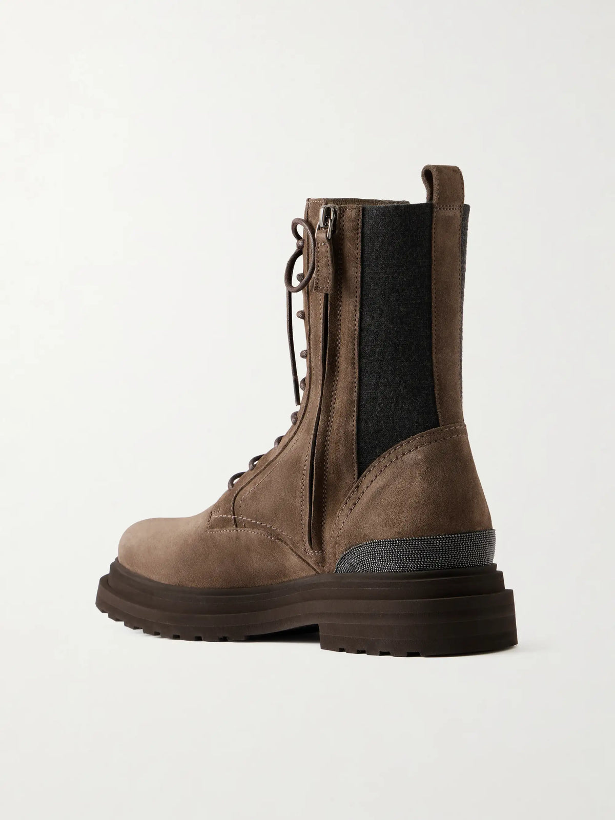 Suede Ankle Combat Boots
