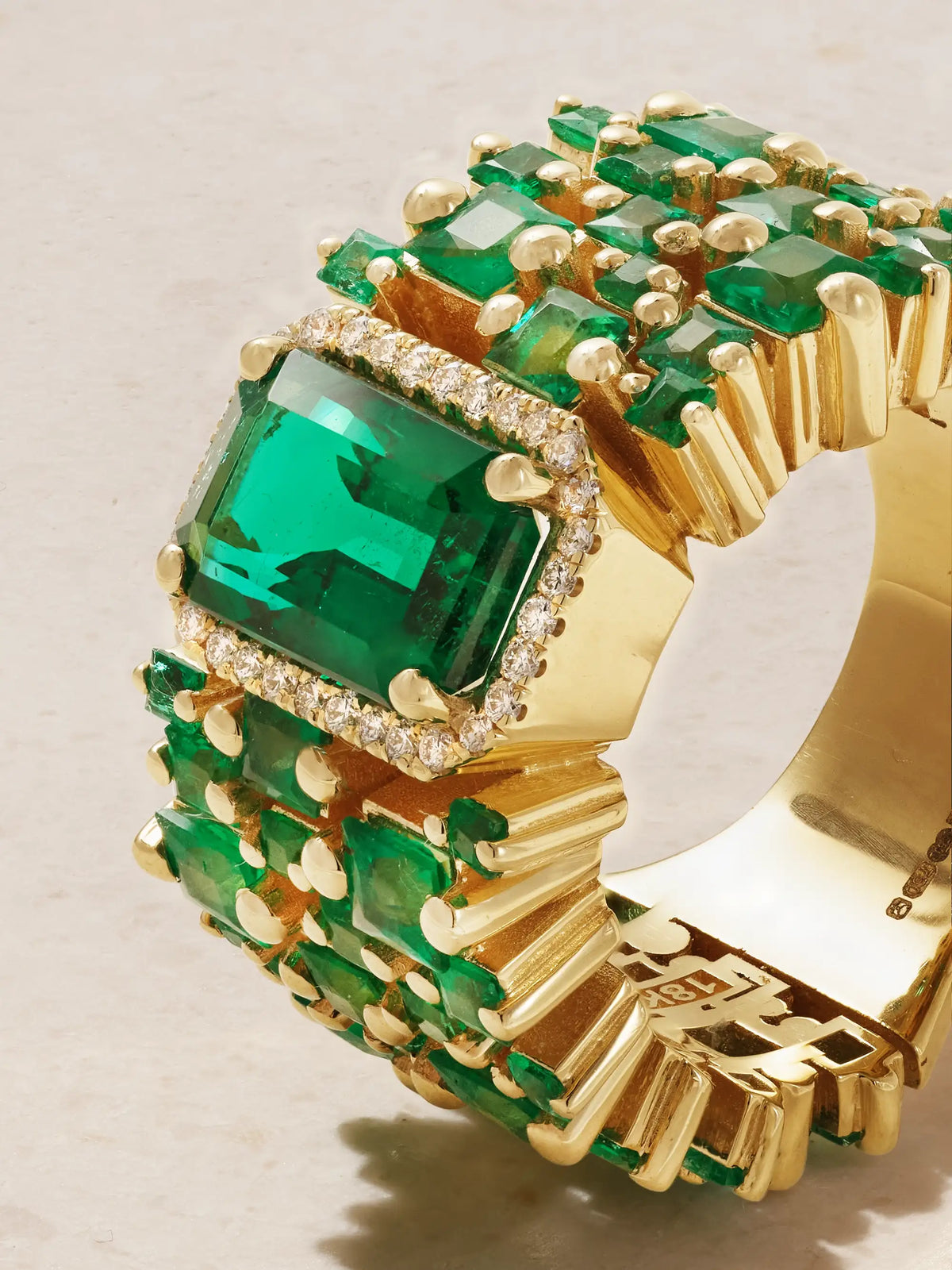 18-karat Gold, Emerald And Diamond Ring