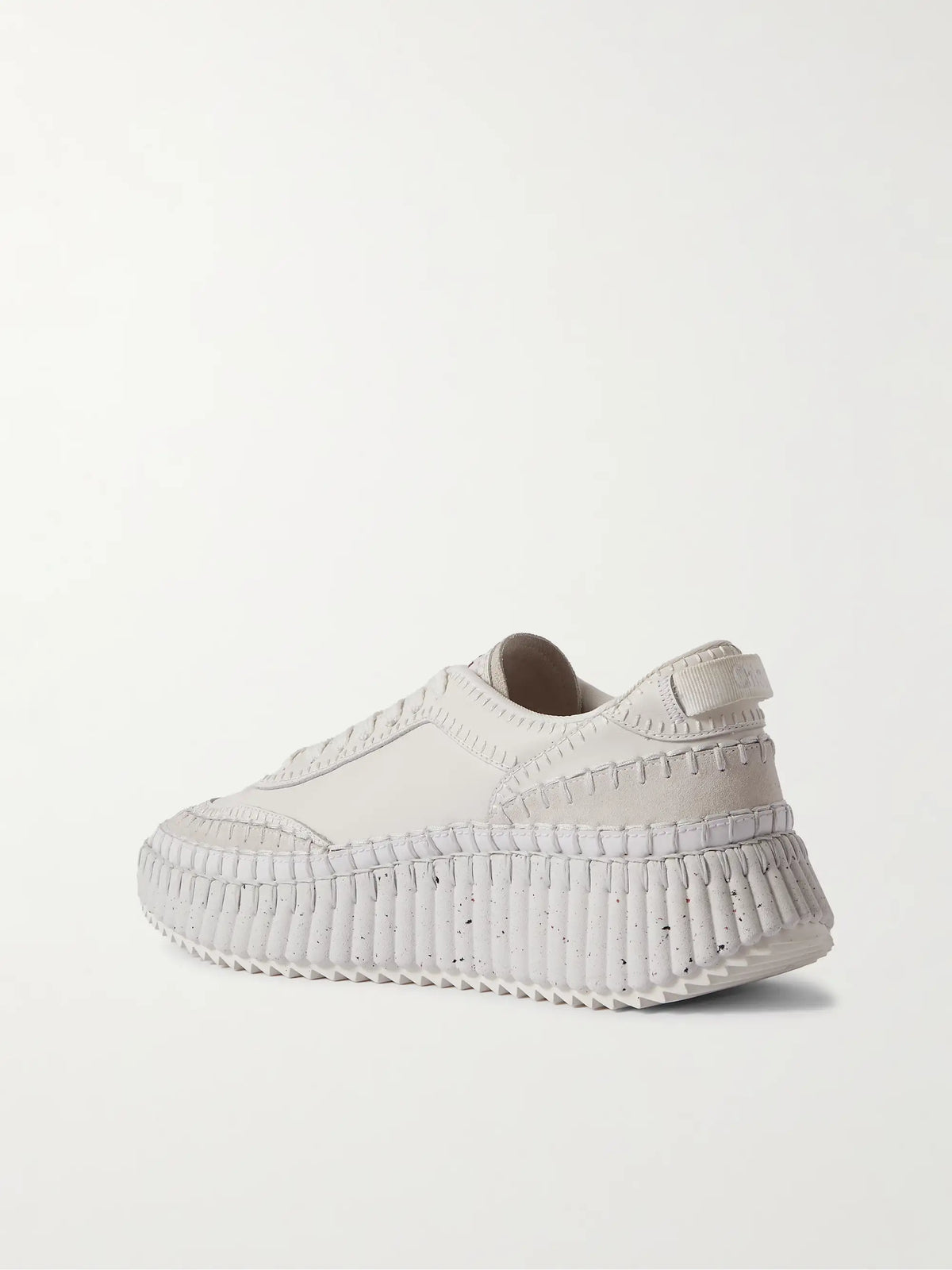 + Net Sustain Nama Embroidered Suede-trimmed Leather Sneakers
