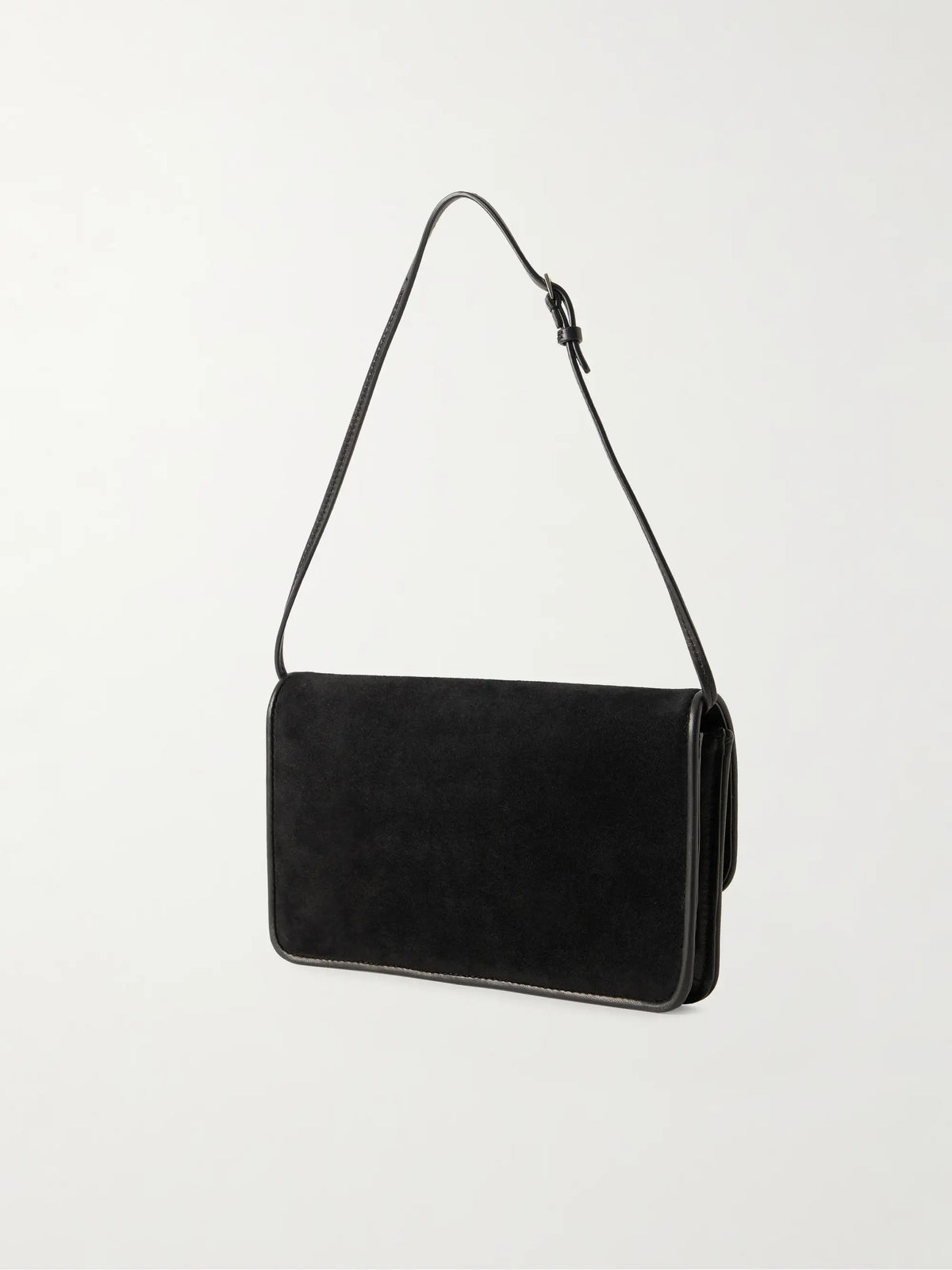 Nancy Leather-trimmed Suede Shoulder Bag