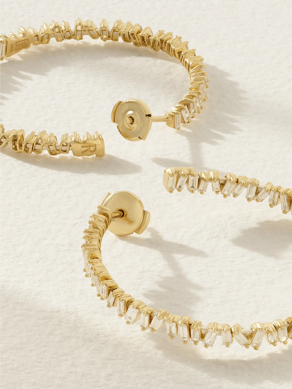 Suzanne Kalan 18-karat Gold Diamond Hoop Earrings