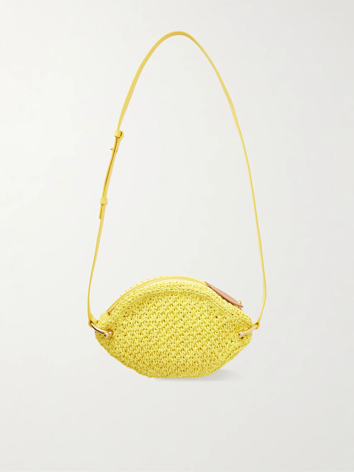 Tropicus Embellished Leather-trimmed Woven Shoulder Bag