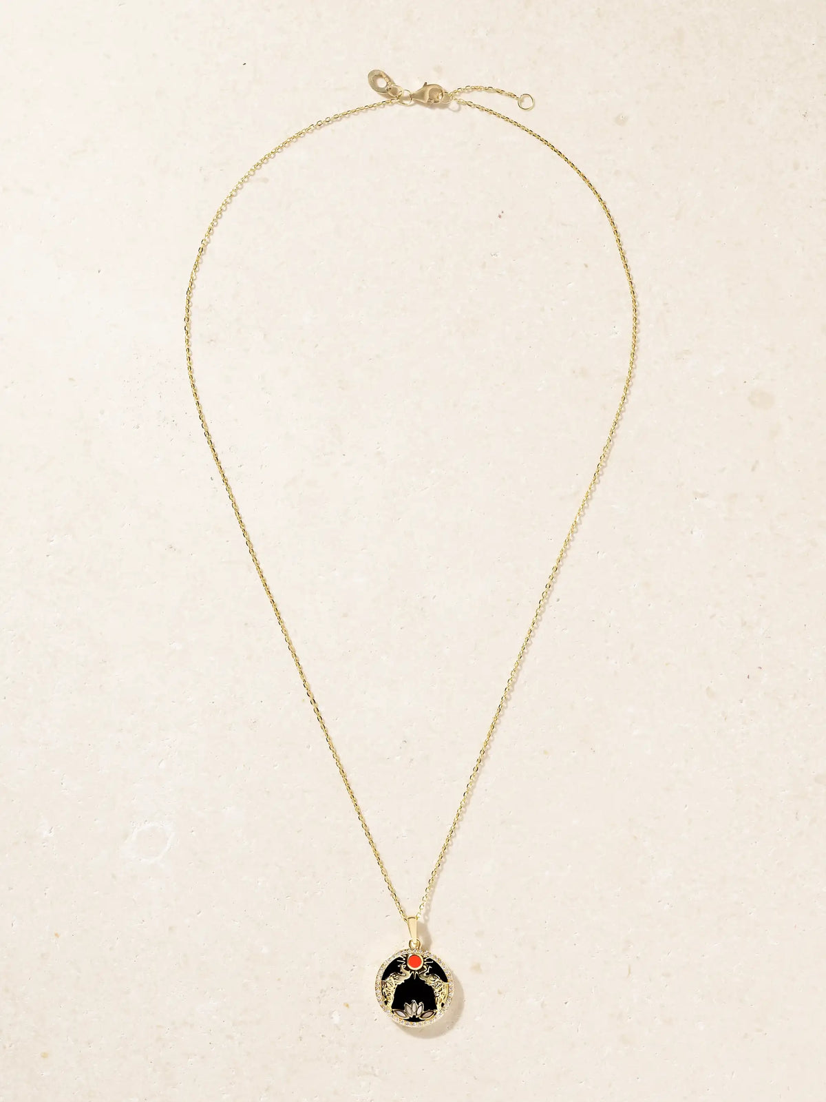 L'Atelier Nawbar Golden Eclipse 18-karat Gold Multi-stone Pendant Necklace