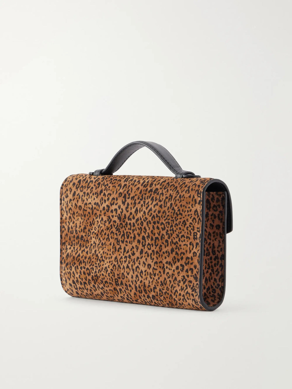 Hunting Season Leather-trimmed Leopard-print Suede Top-handle Bag