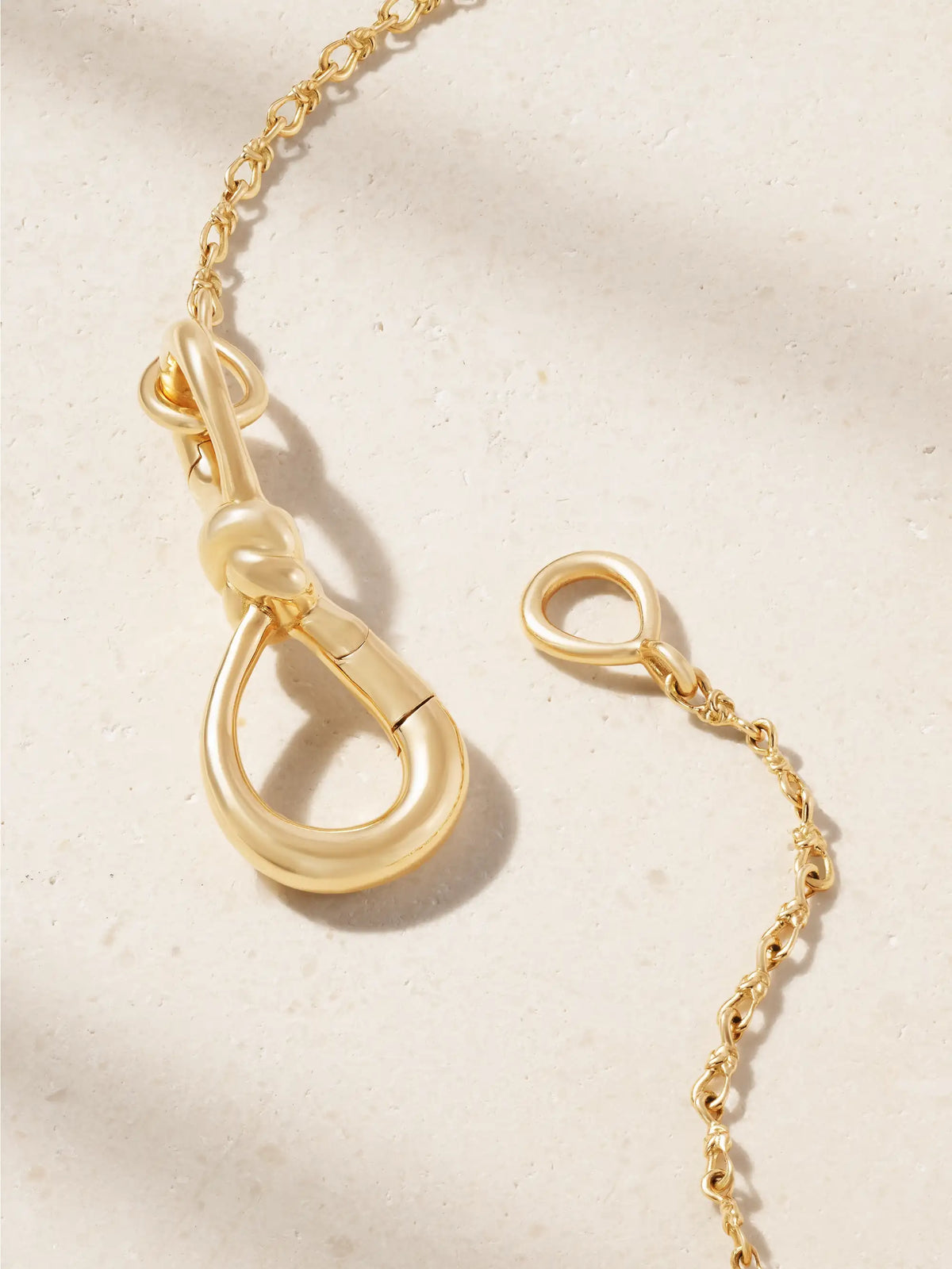 Small True Lover's Knot Lock + Chain 18-karat Gold Necklace