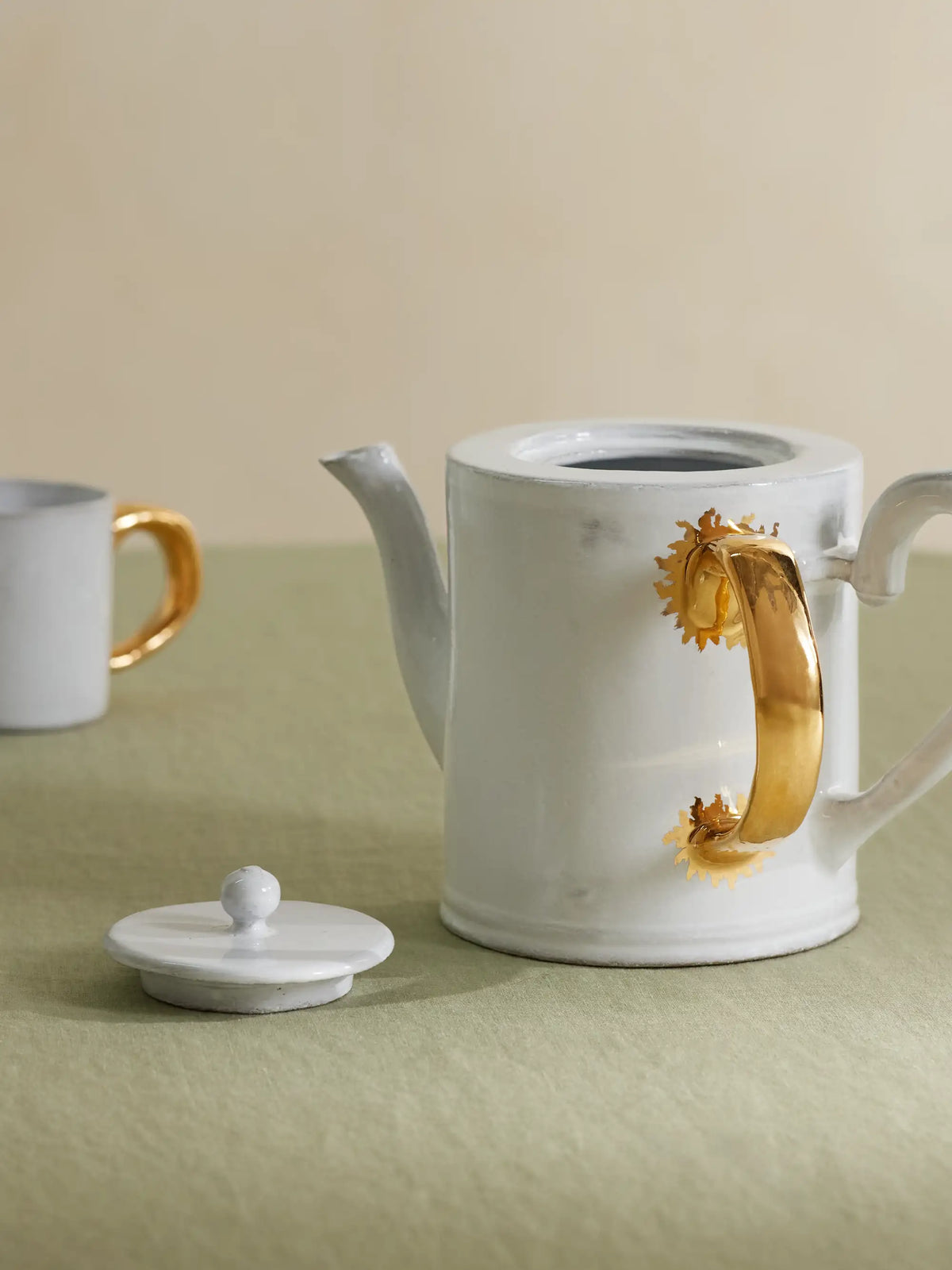 + Sacai Gold-plated Porcelain Teapot