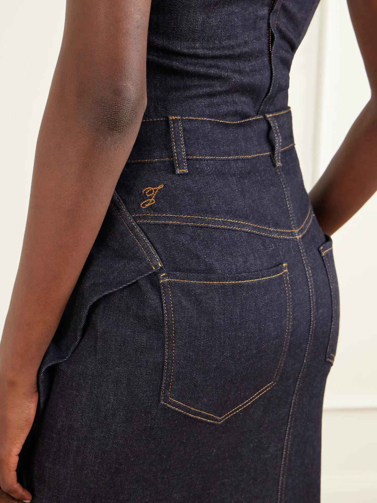 Jacquemus Cubisto De Nimes Cotton-blend Denim Midi Skirt