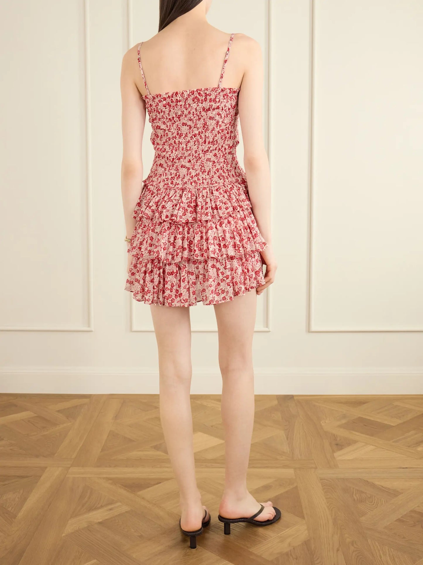 Elodie Floral-print Ruffled Organic Cotton Mini Dress