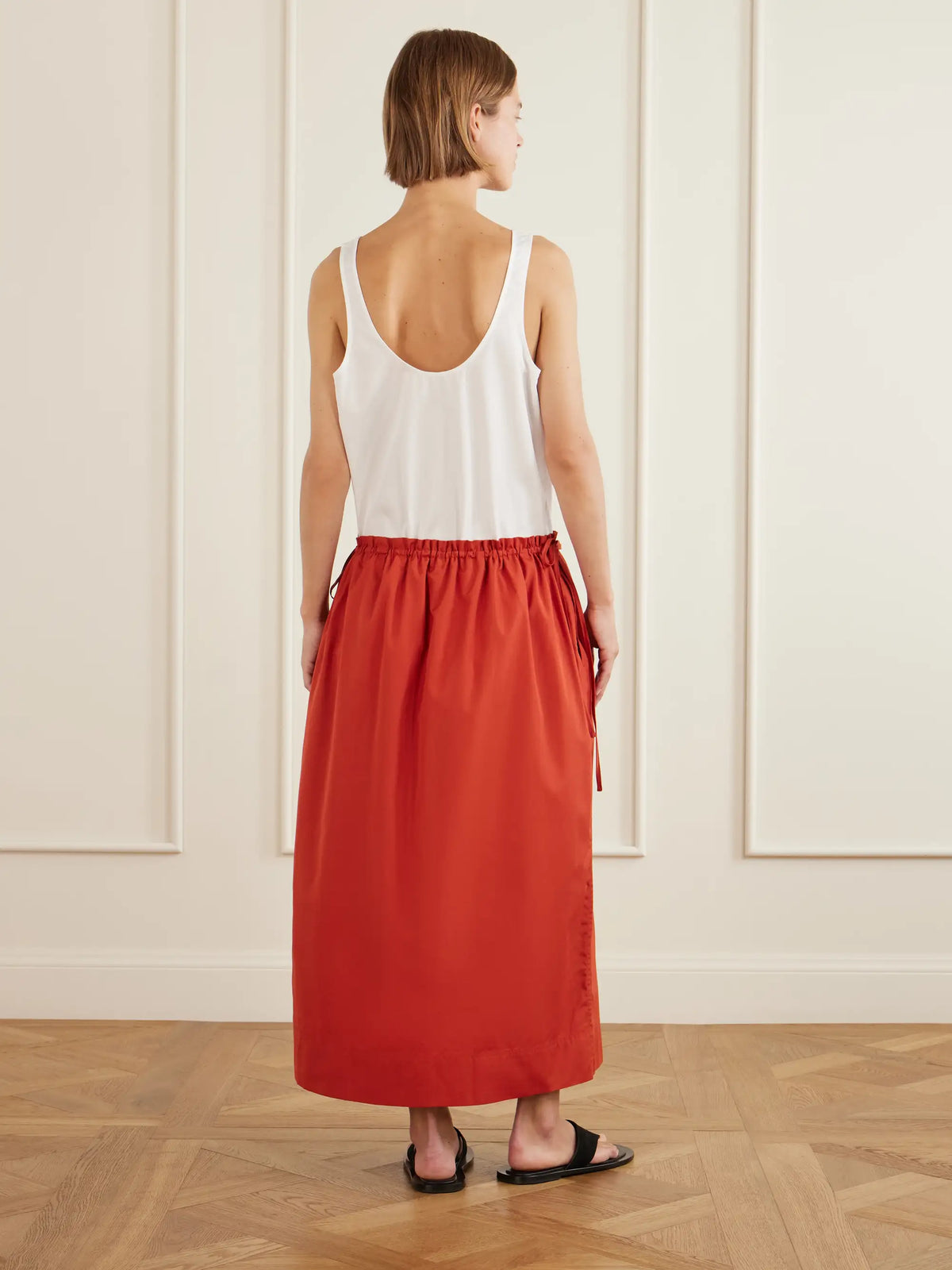 Cotton-poplin Midi Skirt