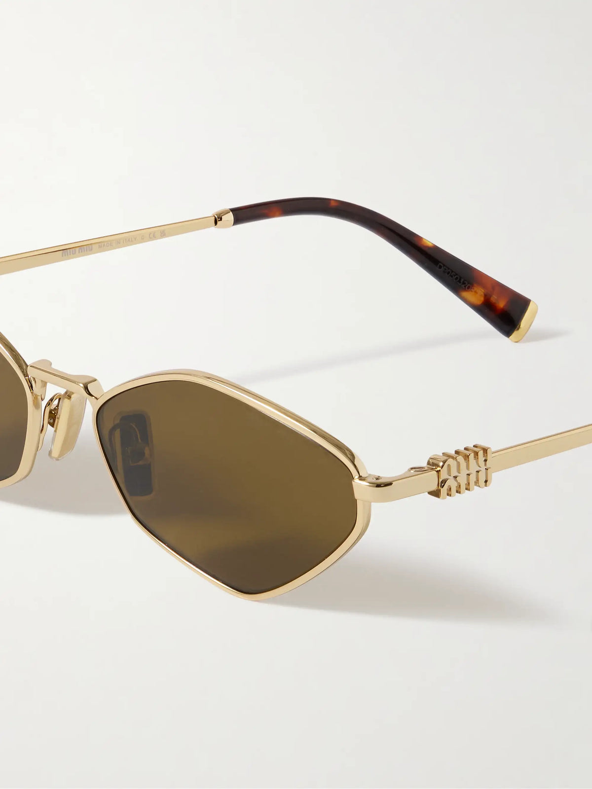 Hexagon-frame Gold-tone Sunglasses