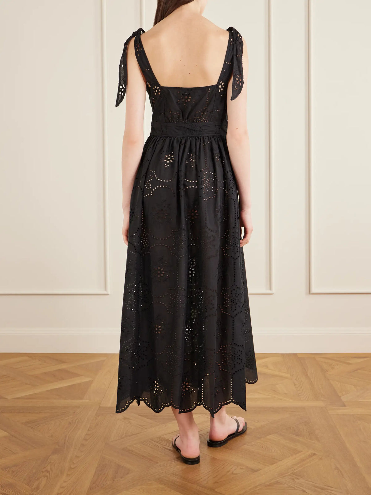 Matteau Broderie Apron Broderie Anglaise Cotton Midi Dress