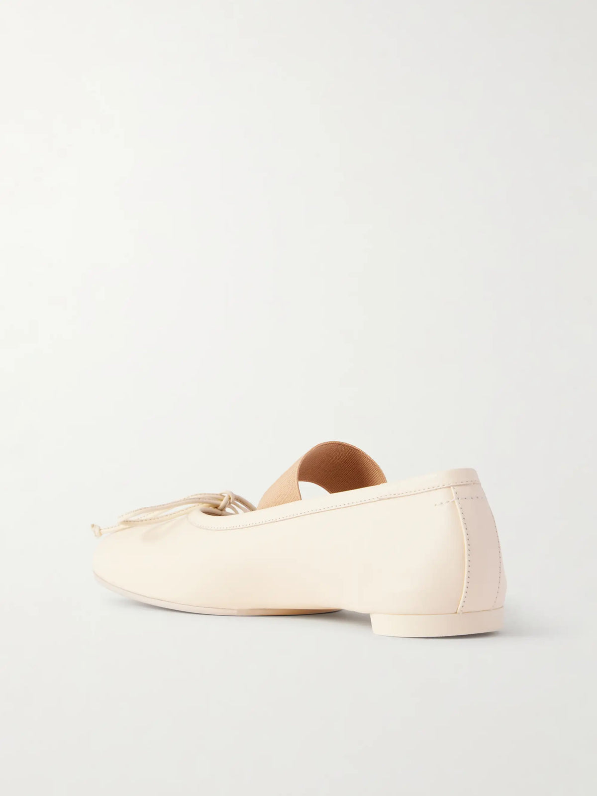 Bow-detailed Leather Ballet Flats