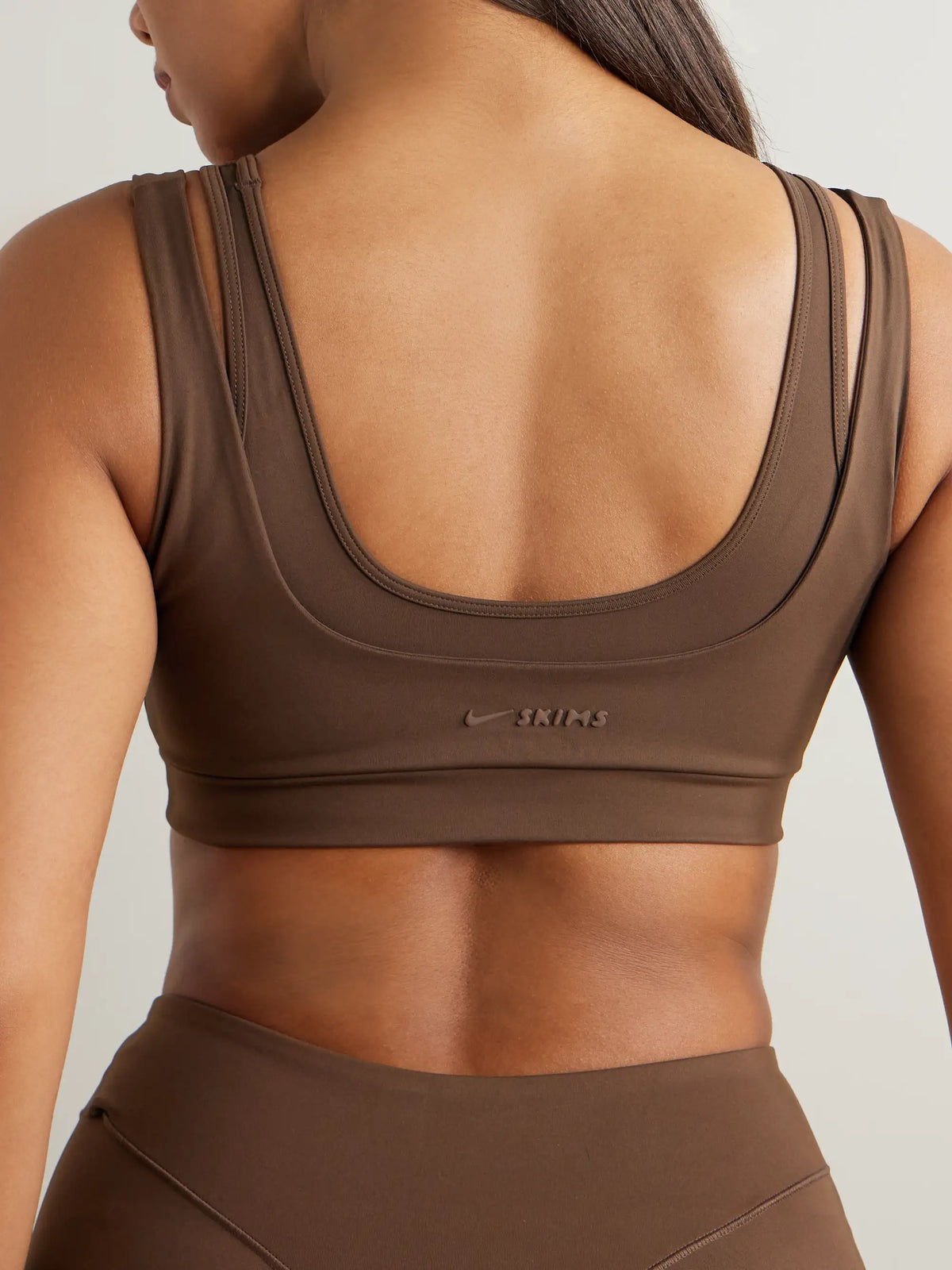 SKIMS + Nike Double Strap Scoop Bra - Dark Sepia