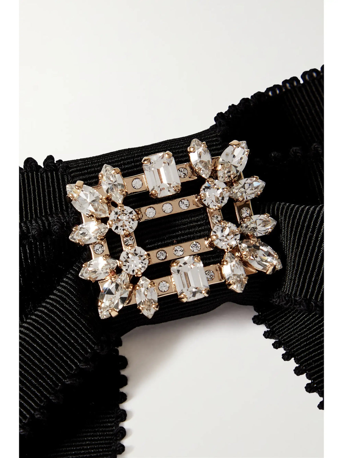 Broche Vivier Crystal-embellished Grosgrain Hair Clip
