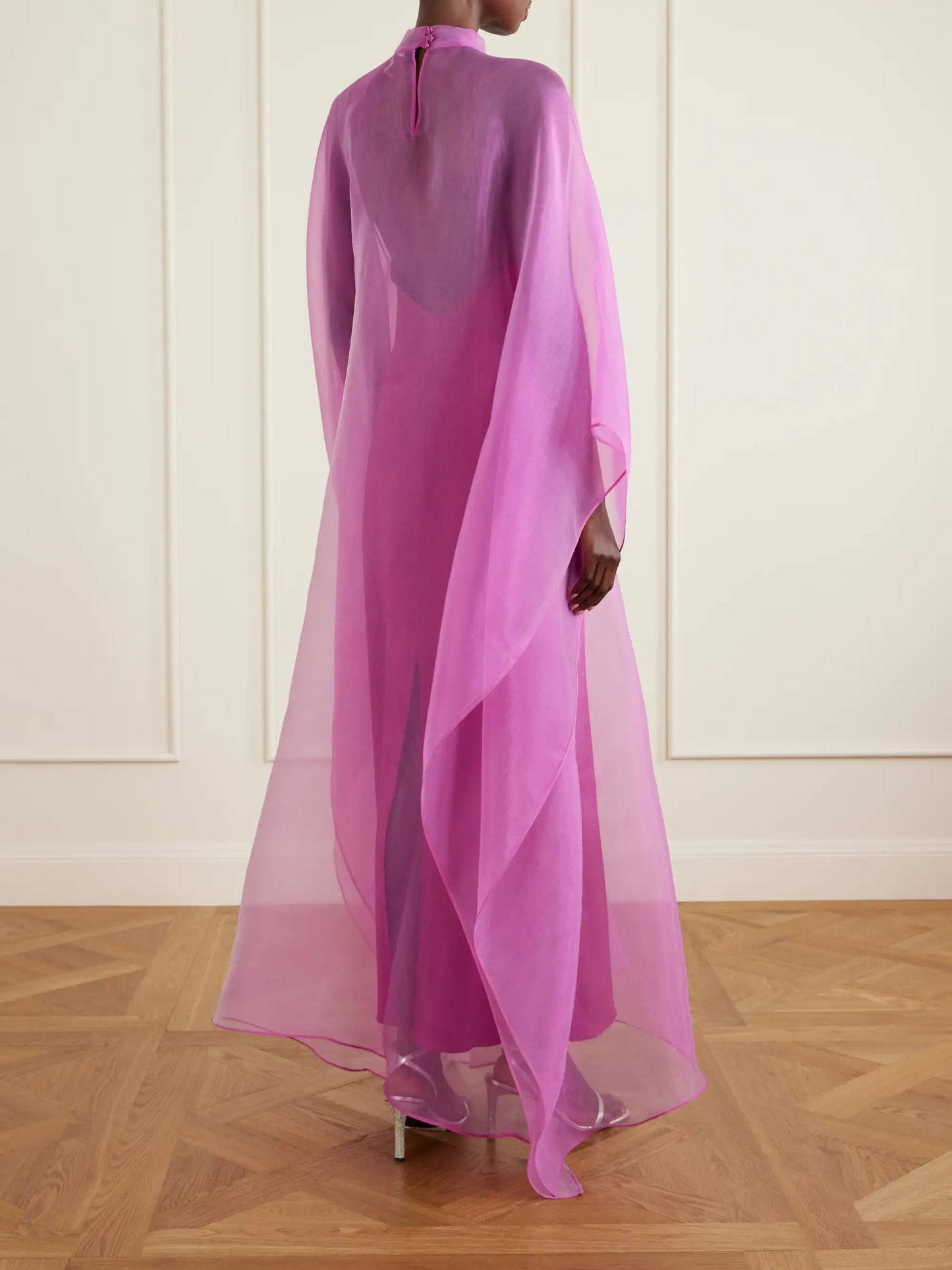 Sphinx Organza Turtleneck Gown