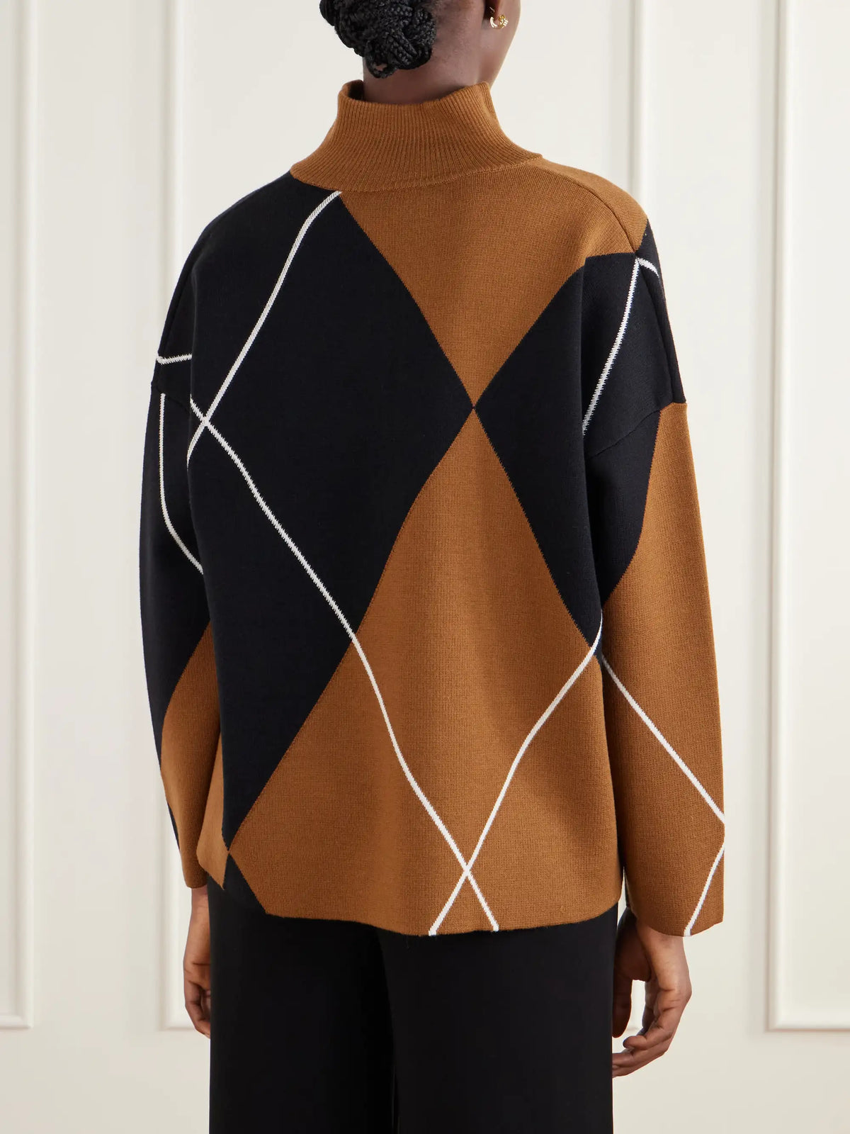 Max Mara Sala Argyle Wool Sweater