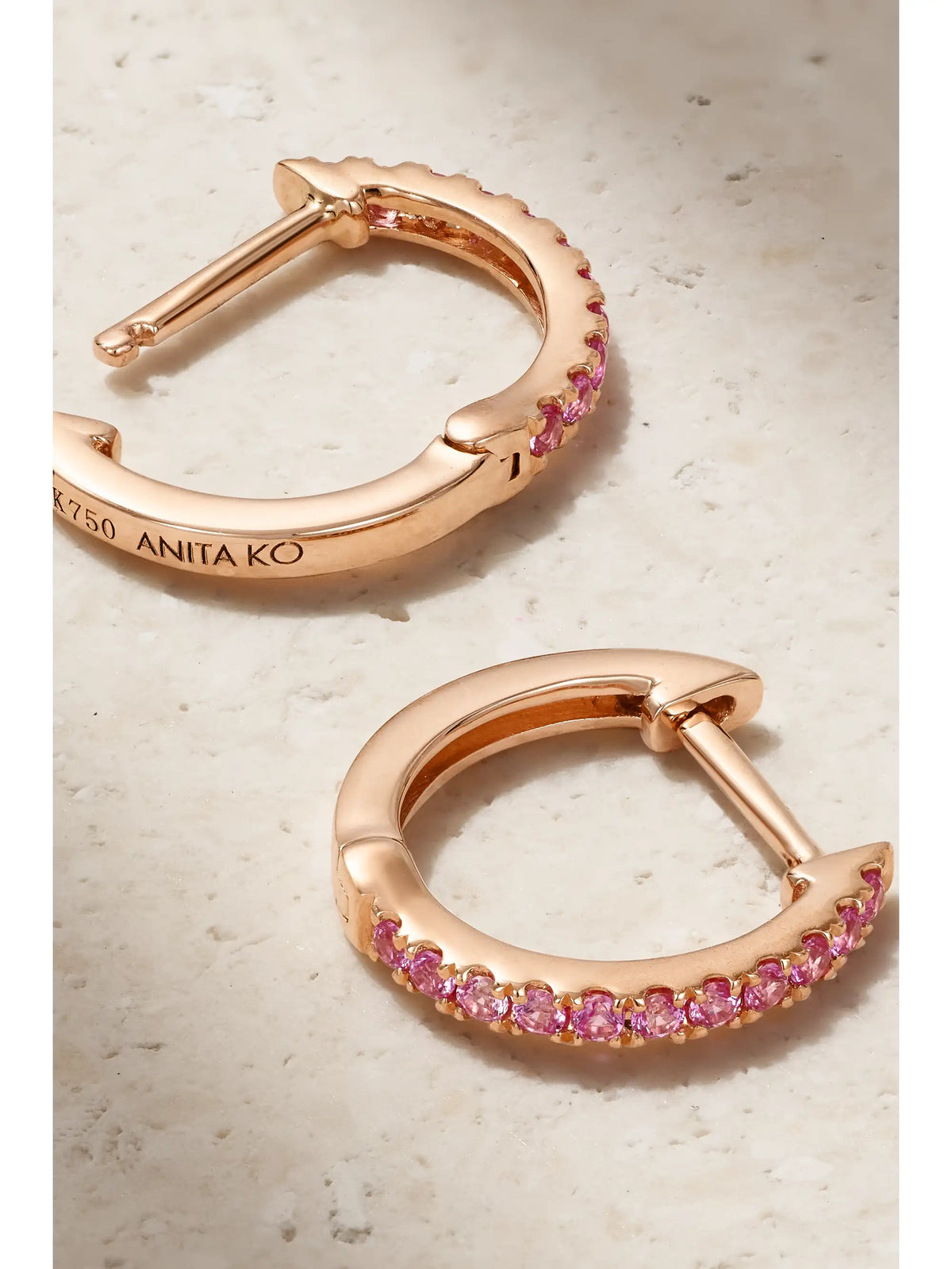 Huggies 18-karat Rose Gold Sapphire Earrings