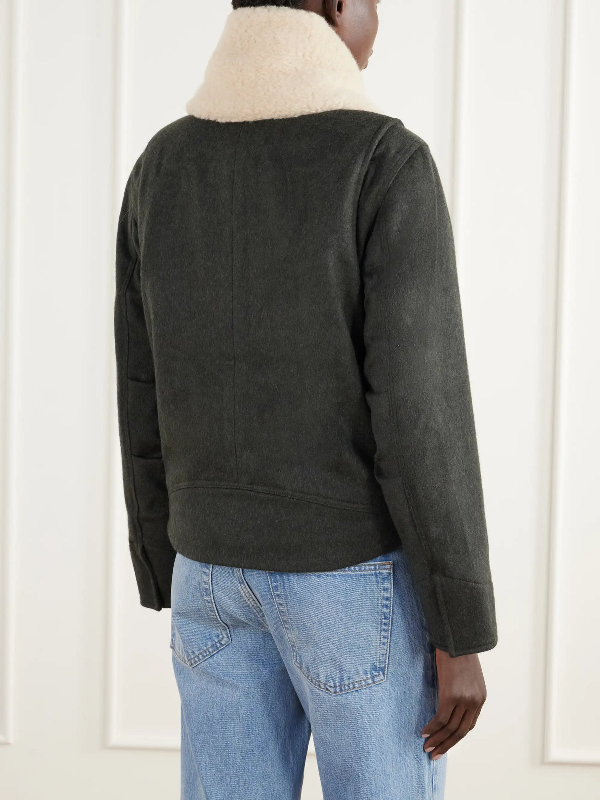 God's True Scarf-detailed Cashmere And Wool-blend Flannel Bomber Jacket