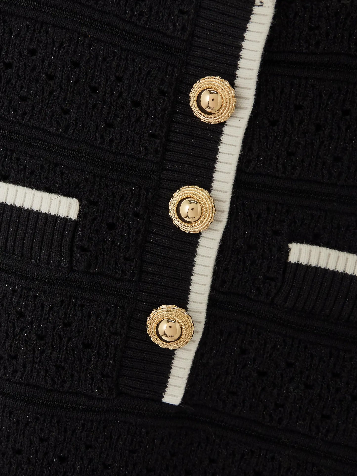 Cropped Button-embellished Metallic Cotton-blend Pointelle-knit Top