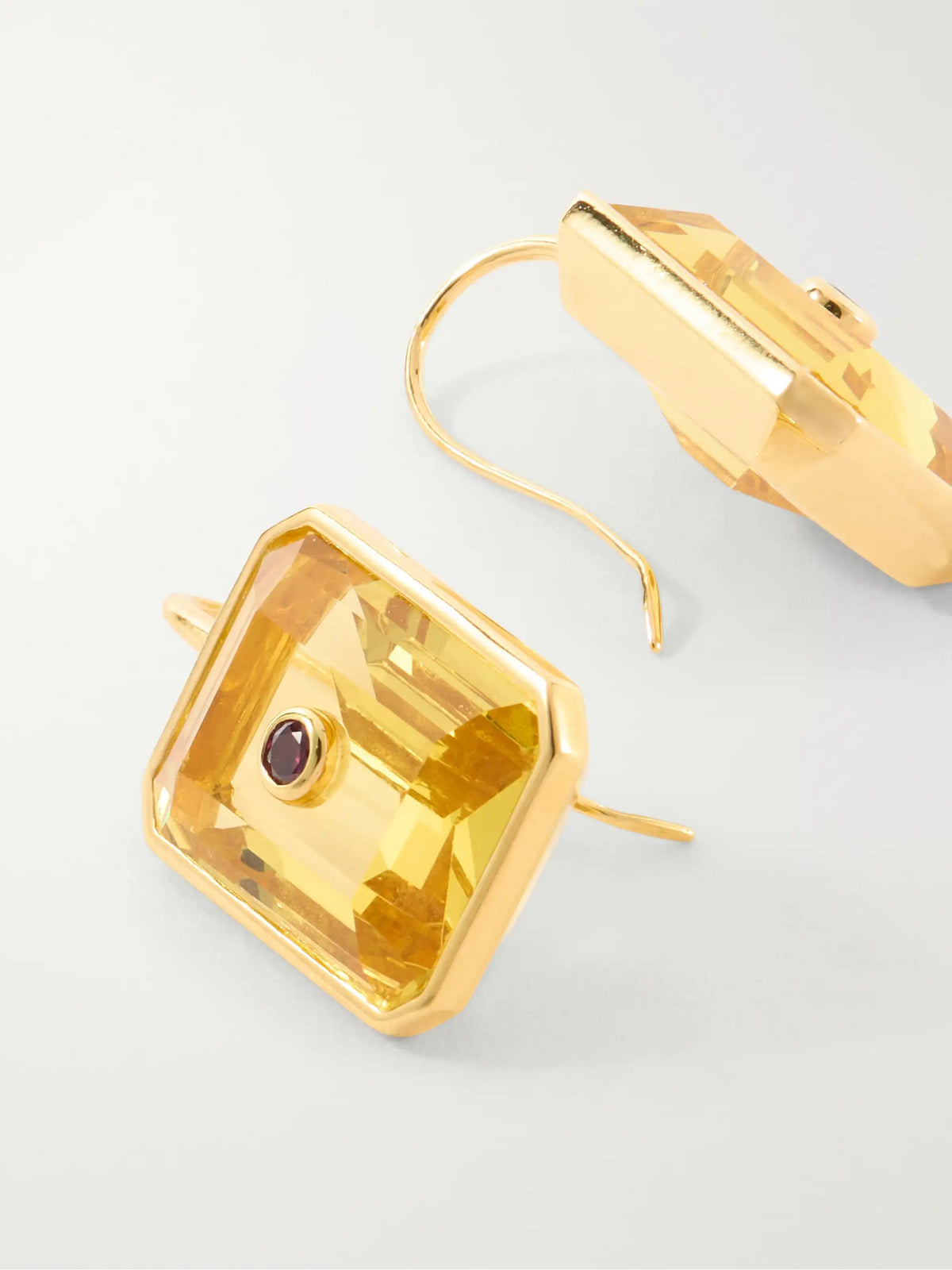 Lizzie Fortunato Tile Gold-plated Rhodolite And Glass Earrings