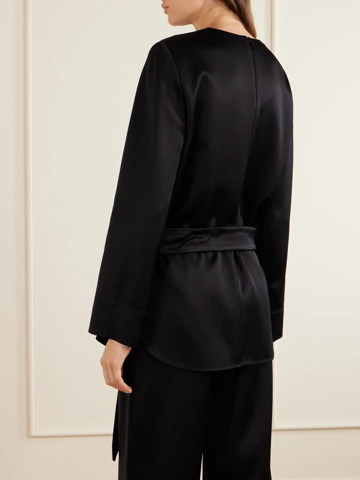 Belted Satin Blouse