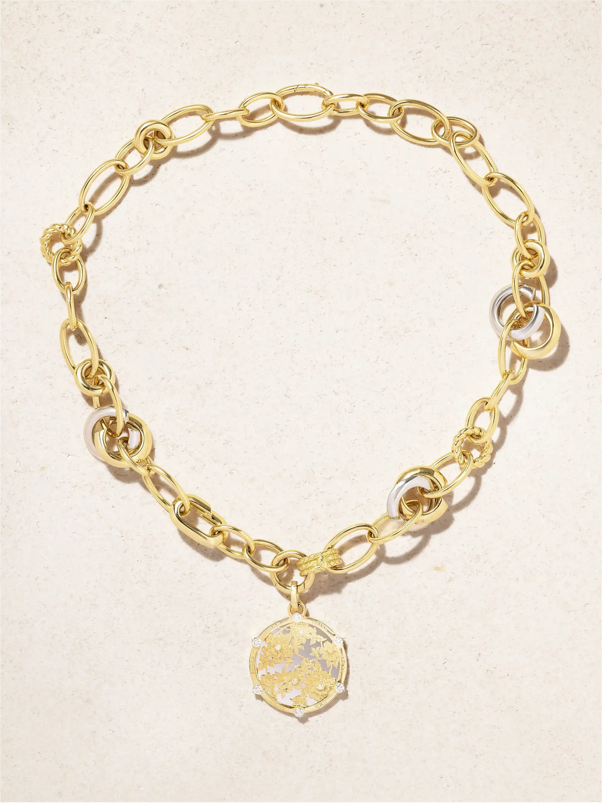 Resilience Menagerie 18-karat Yellow And White Gold Diamond Necklace