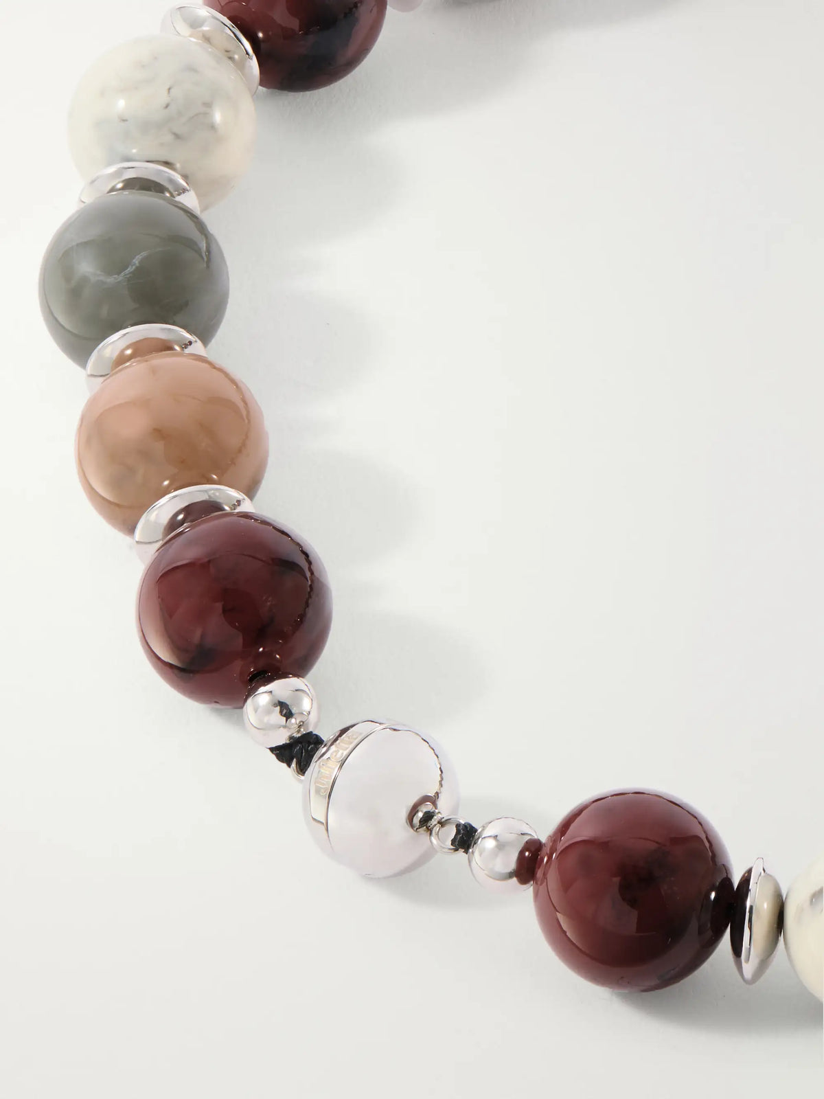 Julietta Mavis Rhodium-pleated Beaded Necklace