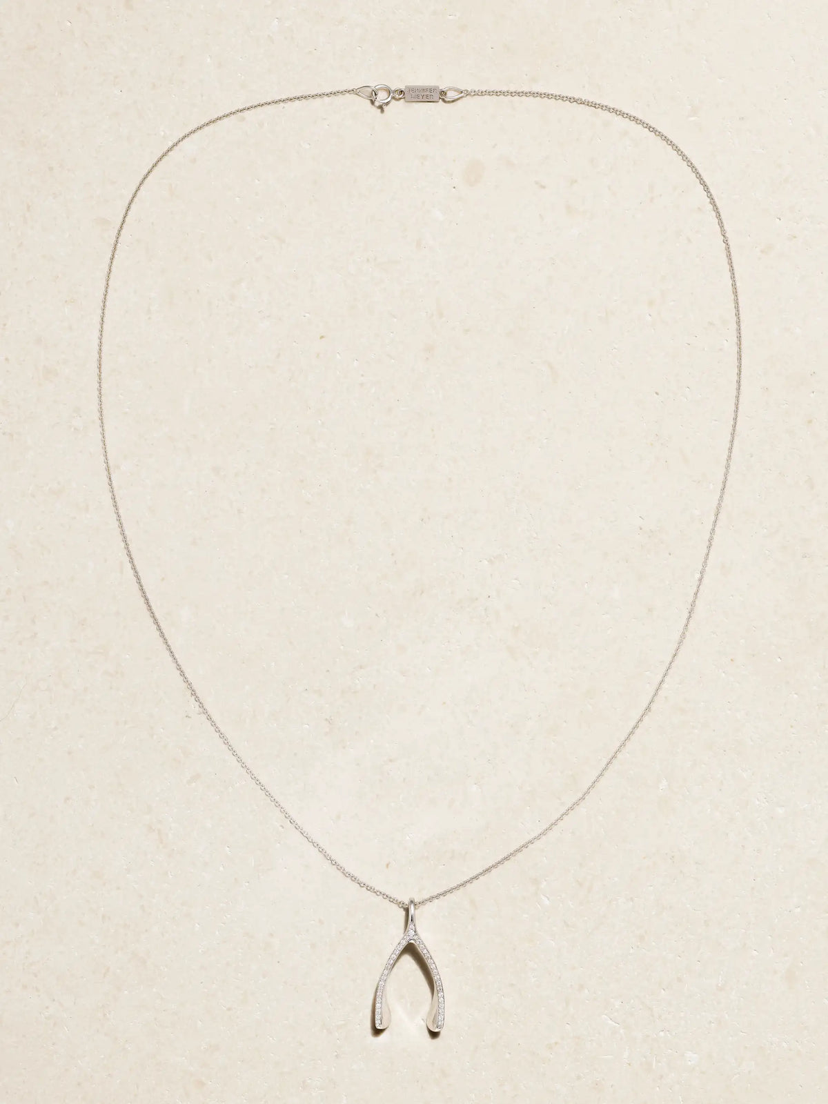Wishbone 18-karat White Gold Diamond Necklace