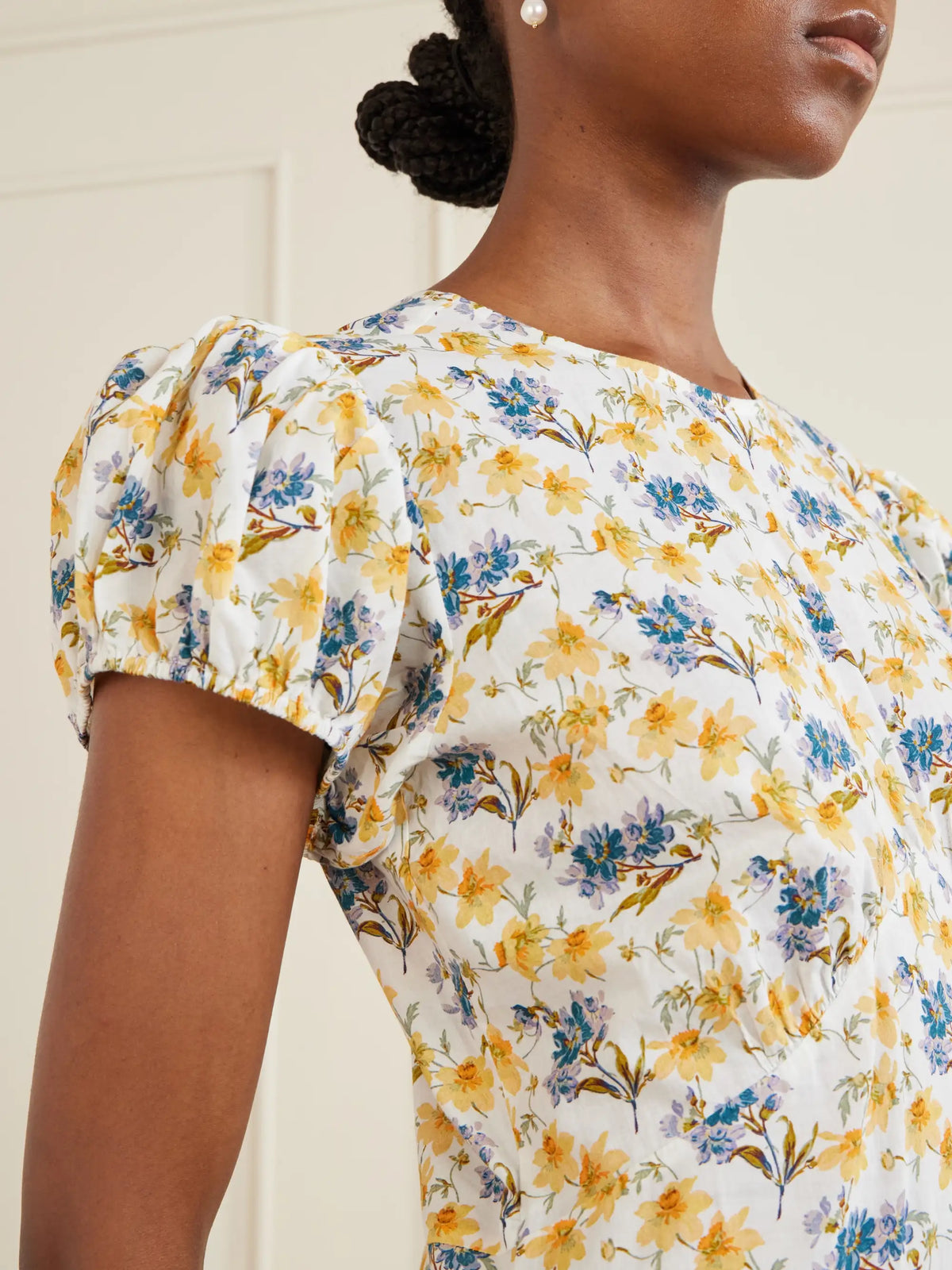 DÔEN Rhodia Floral-print Organic Cotton Midi Dress