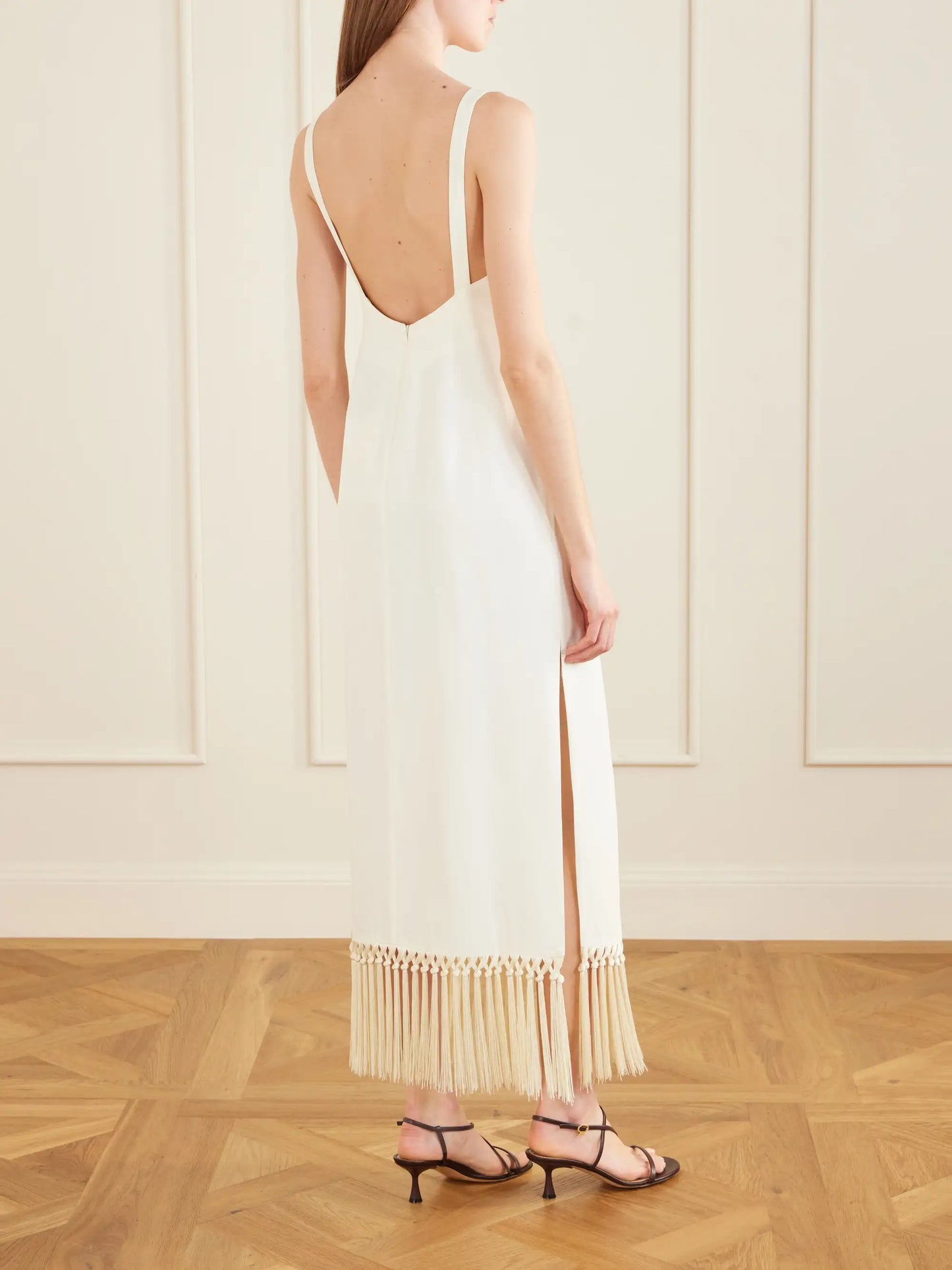 Palermo Fringed Crepe Midi Dress