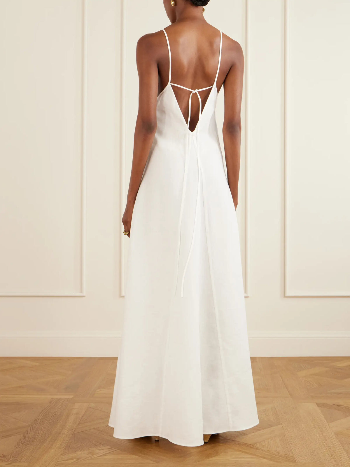 Another Tomorrow Linen-canvas Maxi Dress