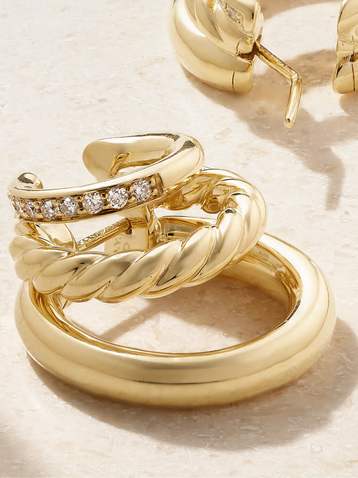 Dy Mercer 18-karat Gold Diamond Hoop Earrings