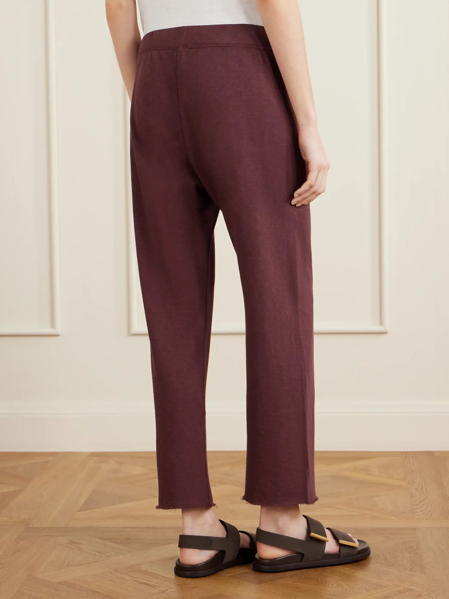 Cropped Cotton-terry Wide-leg Track Pants
