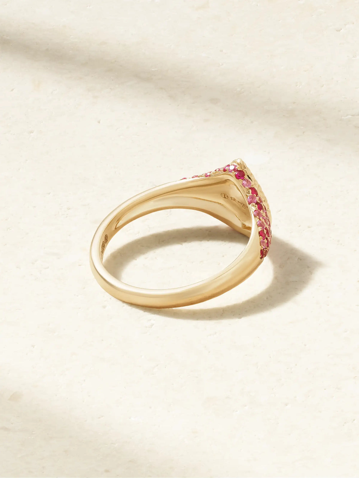 Baby Chevalière Poire 9-karat Gold, Ruby And Sapphire Signet Ring
