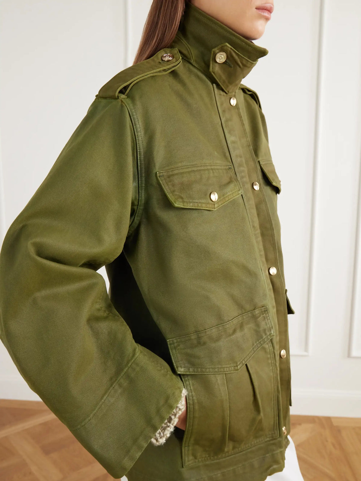 RÙADH The Ettienne Leather-trimmed Cotton Duck-canvas Coat