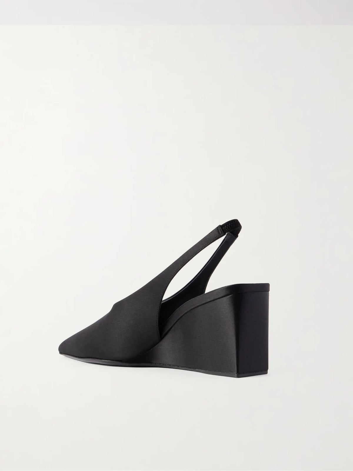 Cube 75 Satin Slingback Wedge Pumps